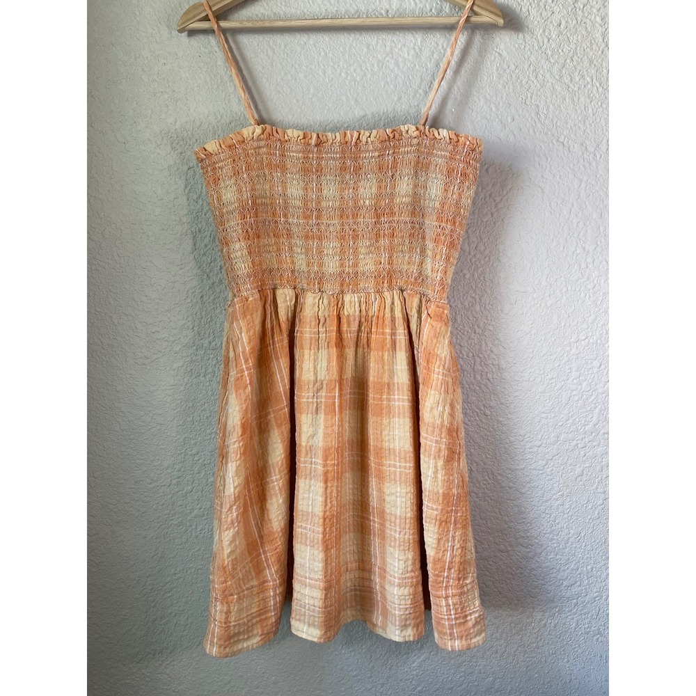 American Eagle Plaid Dress Large Sleeveless Smocked Casual Sundress - Picture 2 of 5